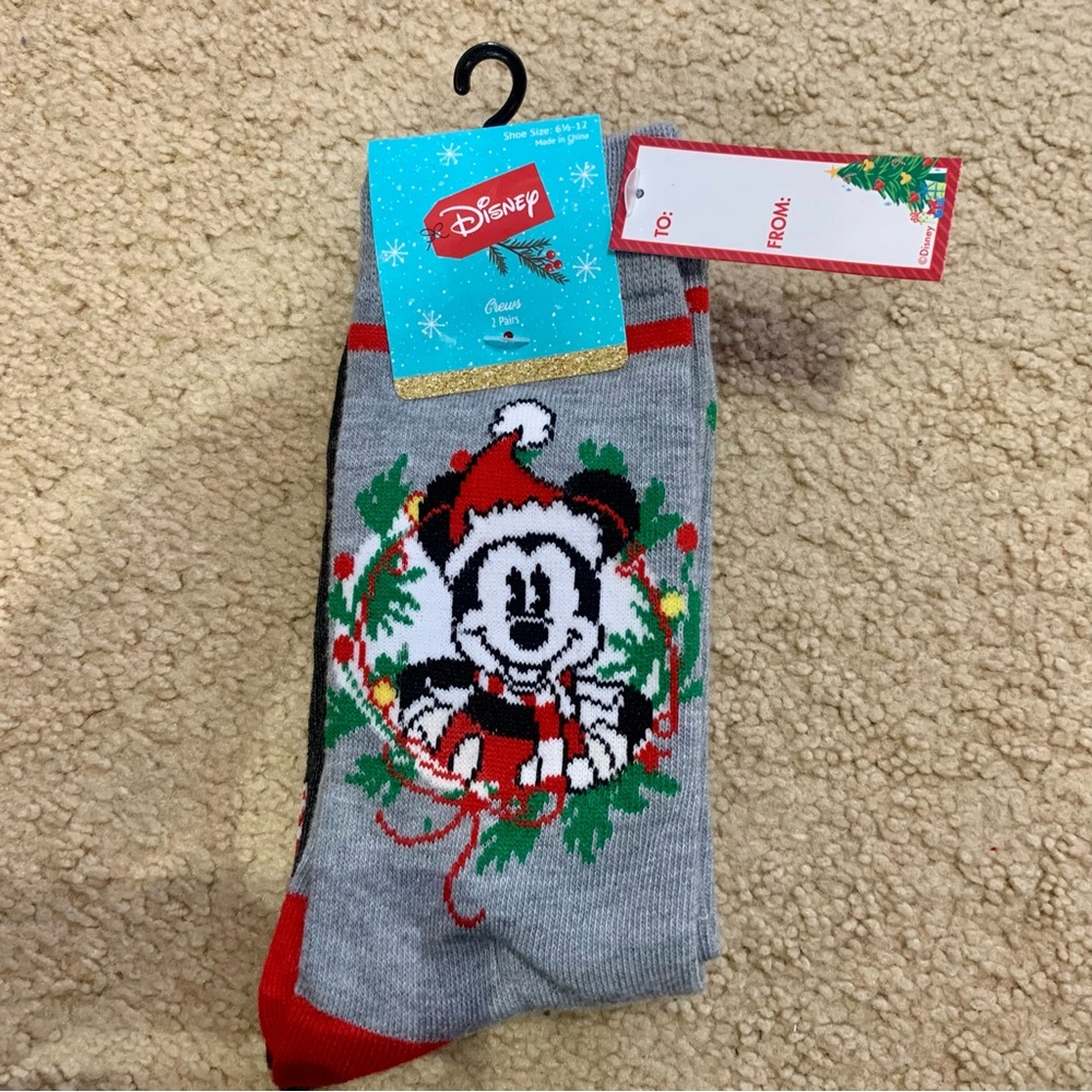 Mickey Christmas Socks - 2 Pairs